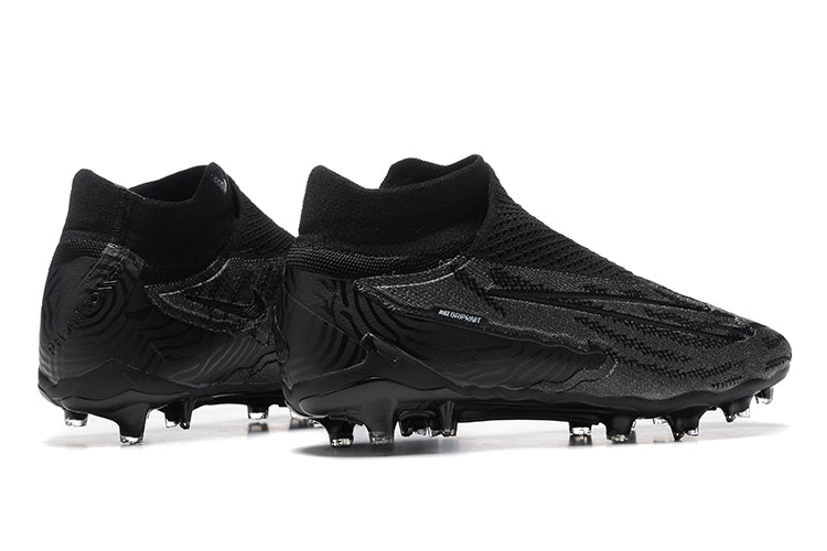 Nike Phantom Gx High Top Black Double-layer Waterproof Fish Silk Fully Knitted Fg Football Shoes