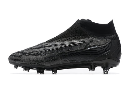 Nike Phantom Gx High Top Black Double-layer Waterproof Fish Silk Fully Knitted Fg Football Shoes