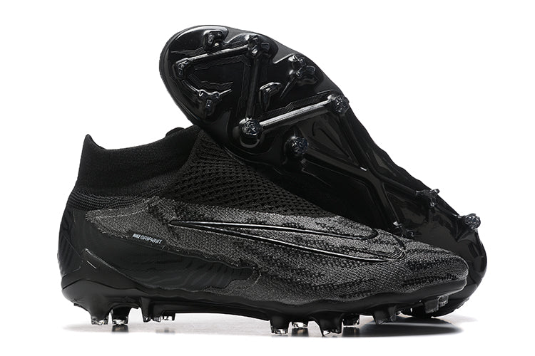 Nike Phantom Gx High Top Black Double-layer Waterproof Fish Silk Fully Knitted Fg Football Shoes