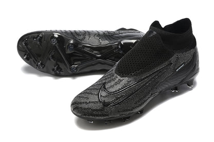 Nike Phantom Gx High Top Black Double-layer Waterproof Fish Silk Fully Knitted Fg Football Shoes