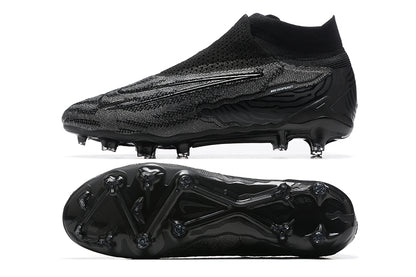 Nike Phantom Gx High Top Black Double-layer Waterproof Fish Silk Fully Knitted Fg Football Shoes