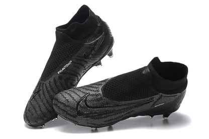 Nike Phantom Gx High Top Black Double-layer Waterproof Fish Silk Fully Knitted Fg Football Shoes