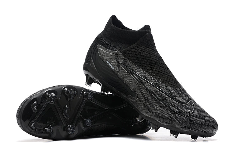 Nike Phantom Gx High Top Black Double-layer Waterproof Fish Silk Fully Knitted Fg Football Shoes