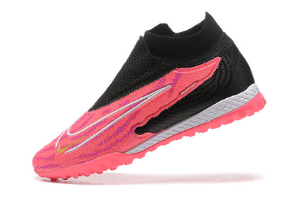 Nike Phantom Gx High Top Pink Double Waterproof Fish Silk Full Knitted Md Grass Nail Football Shoes